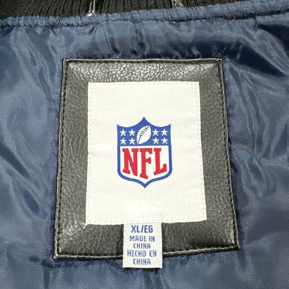 Dallas Cowboys Jacket Mens XL Vintage Black Faux Leather, G-III Bomber NFL - Picture 11 of 12